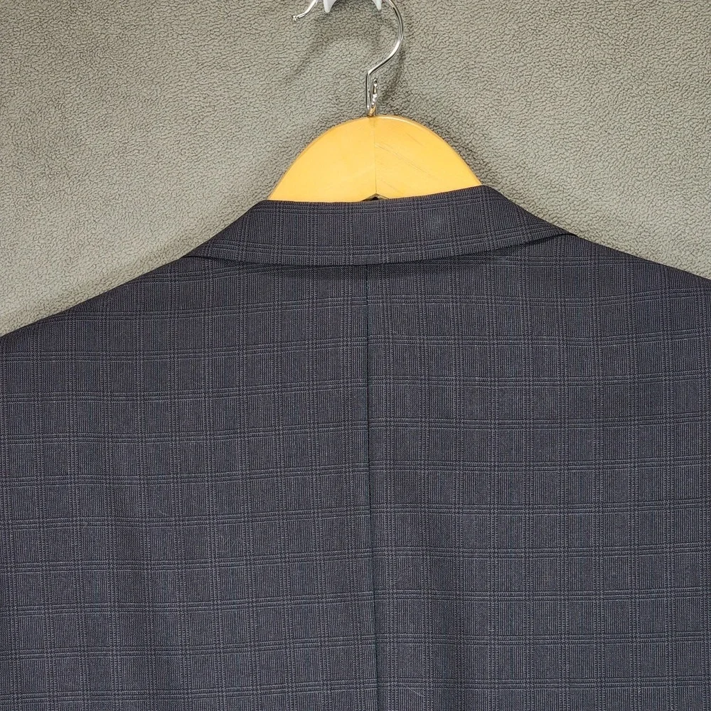 Vtg Hickey Freeman Sport Coat 41L Mens Gray‎ Plaid 100% Wool USA Single Breasted